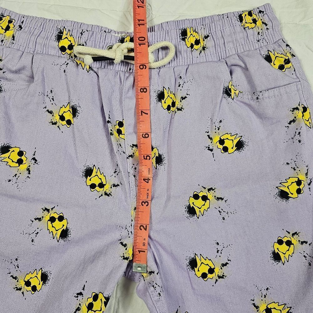 Fresh Prints of Bel Air Purple Stretch Twill Smiley Face Shorts Men's Size M - Picture 8 of 10